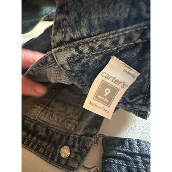 Carter's Infant Blue Denim Overalls Size 9 Months - Picture 5 of 5
